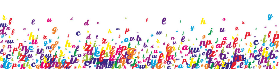 Wall Mural - Falling letters of English language. Colorful