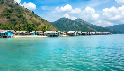 Wall Mural - Myanmar Archipelago Gypsy Village Scenery