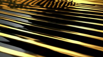 Wall Mural - smooth, black velvet waves subtle golden streaks shimmer in the light. The rich texture and depth of the waves feel of royalty, gold wealth and prestige, 4k background Animation Video