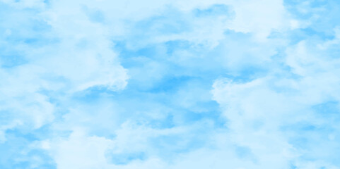 Wall Mural - Abstract white and blue color frozen ice surface design background. oft sky blue watercolor sky and clouds, Light blue background with watercolor. gradient light white sky background with clouds.	