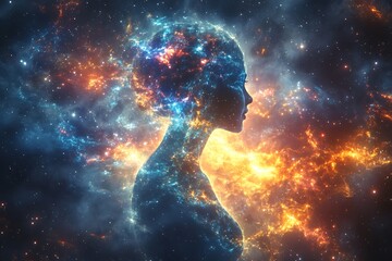universe, cosmos. meditation background, chakras, prana, the mind of god and spirituality.