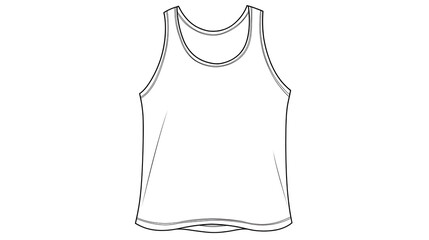 Blank white tank top mockup for design.