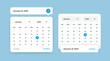 © Xookits - Modern date picker calendar popup layout design with two variations for mobile and web interface design