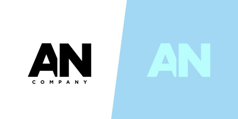 Canvas Print - Letter A and N, AN logo design template. Minimal monogram initial based logotype.