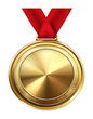 © Maina - Gold Medal with Red Ribbon on Transparent Background