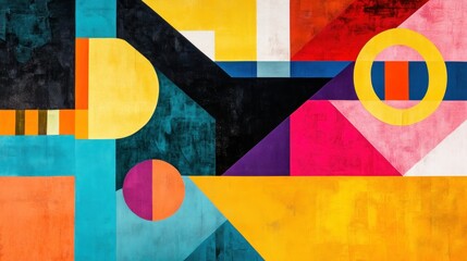 Wall Mural - Abstract Geometric Wall Mural with Vivid Colors