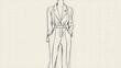 © Elnare - Line drawing of a woman wearing a stylish pantsuit.