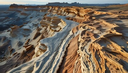 Intricate Textures and Layers of Eroded Sedimentary Rock Formations in Arizonas Desert