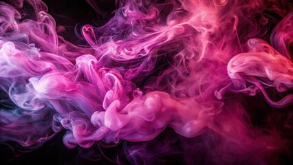 Wall Mural - Swirling pink and magenta abstract smoke formation on a dark background. Generative AI