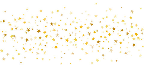 Wall Mural - Gold stars vector background, sparkling Christmas confetti falling isolated. Shining flying golden stars glitter backdrop, sparkle border