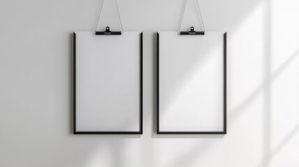 Poster - Two empty clipboards hanging on a wall, ready for notes or artwork.