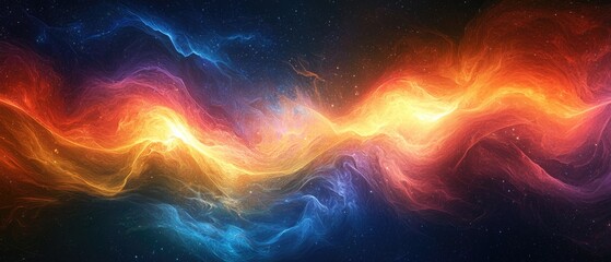 Wall Mural - Vibrant cosmic swirl of colors in deep space