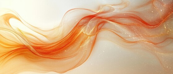 Wall Mural - Abstract flowing waves in warm orange hues