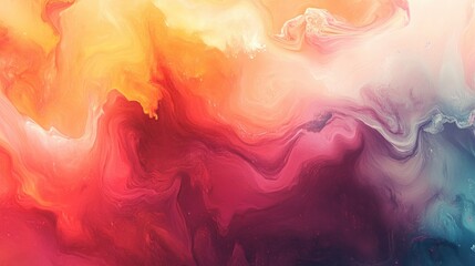 Poster - Abstract Swirling Liquid Colors in Red, Orange, and Blue Tones