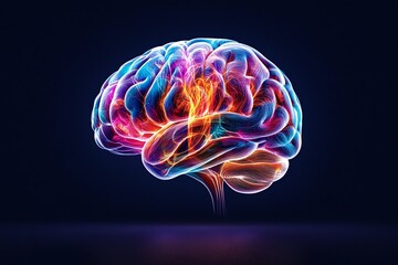Poster - Abstract brain design, featuring swirling colors and flowing lines to symbolize creativity and thought processes