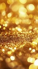 Wall Mural - Shimmering gold texture with glowing particles creating a dazzling background effect