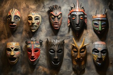 Wall Mural - masks on the wall