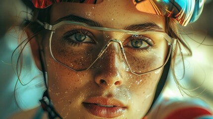 Track Cycling Cyclist Close-up at Racing Competition