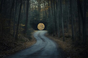 Wall Mural - road in the woods