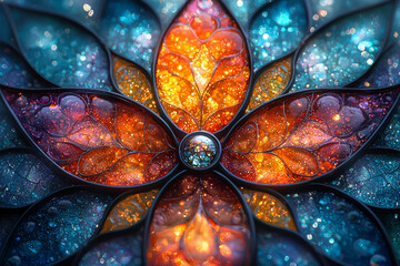 Canvas Print - A close-up of a kaleidoscope showing a vibrant, shifting pattern of geometric shapes, symbolizing perception and artistic vision.