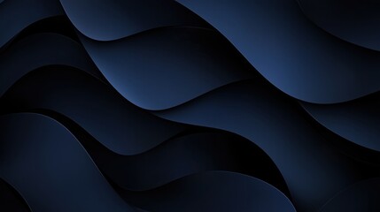 Poster - Blue wave pattern with a dark background. The image has a mood of calmness and serenity