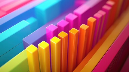 Poster - Colorful image of blocks in various colors, with the blocks arranged in a way that they appear to be stacked on top of each other
