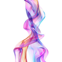 Aufkleber - Abstract colorful wave flowing on white background, with waves of pink, purple, blue, and orange