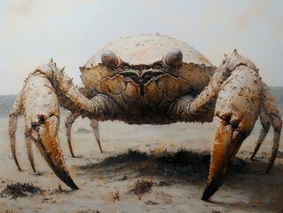 Sticker - Giant Crab Painting: Close Up of a Powerful Sea Creature