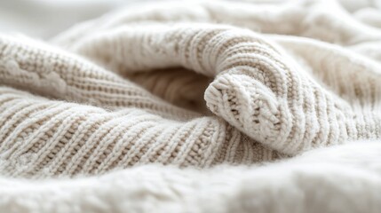 Canvas Print - A close-up view of warm winter pajamas is presented on a white background, showcasing its cozy texture