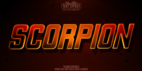 Poster - scorpion editable text effect, customizable game and desert 3d font style