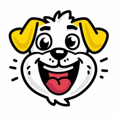 Sticker - Drawing illustration of a lovely and happy labrador head front 