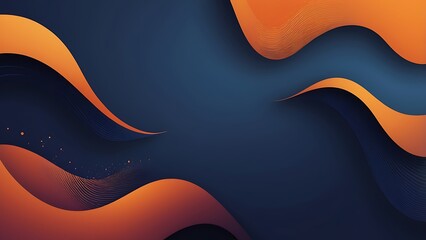 Aufkleber - Abstract digital artwork illustration background featuring a smooth, flowing design with overlapping orange and blue curves and gradients