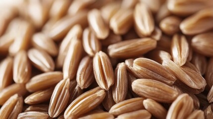 Close-Up of Farro Grains on Neutral Surface