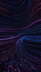 stream flowing cherry neon vibrant data digital hue panoramic representation wide  wide panoramic flowing digital datum stream vibrant neon cherry hue technology binary code programming encryption