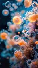 Wall Mural - abstract macro photography of bubbles and cells