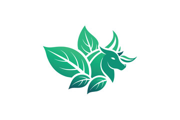 Wall Mural - Motif logo is a stylized blend of a mint leaf A.eps