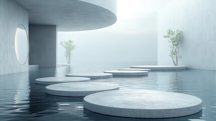 Leinwandbilder - render abstract modern minimal backgroun with black an gol cobblestones reflection in the water black friday sale showcase with empty platforms for product displaying