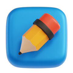 3D Write Icon Illustration