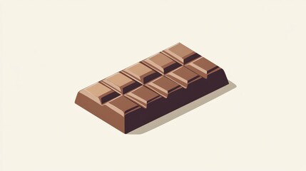 minimalistic 2d flat vector illustration of chocolate bar with pastel accents on transparent backgro