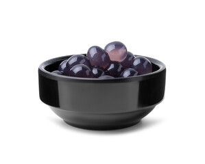 Wall Mural - Dark tapioca pearls in bowl isolated on white