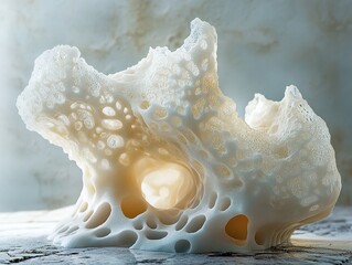 Wall Mural - abstract white foam structure: exploring the microcosm
