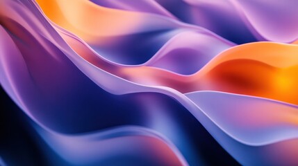 Sticker - Abstract Purple and Orange Wavy Background