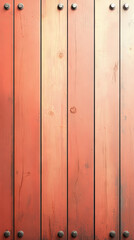 Poster - Close-up of red wooden planks with metal accents.