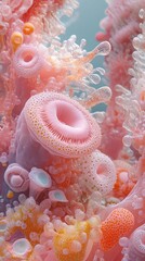 Wall Mural - abstract pink coral: a close-up look at nature's beauty