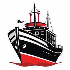 Wall Mural - Ship vector illustration isolated on a white background.