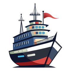 Ship vector illustration isolated on a white background.