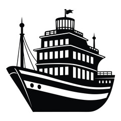 Wall Mural - Ship vector illustration isolated on a white background.