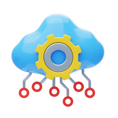 Aufkleber - 3D Improving Networks with Cloud Computing. 3D Icon
