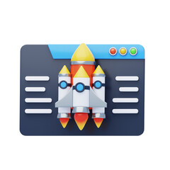 Aufkleber - 3D Tech Startup Speed. 3D Icon