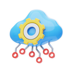 Aufkleber - 3D Improving Networks with Cloud Computing. 3D Icon